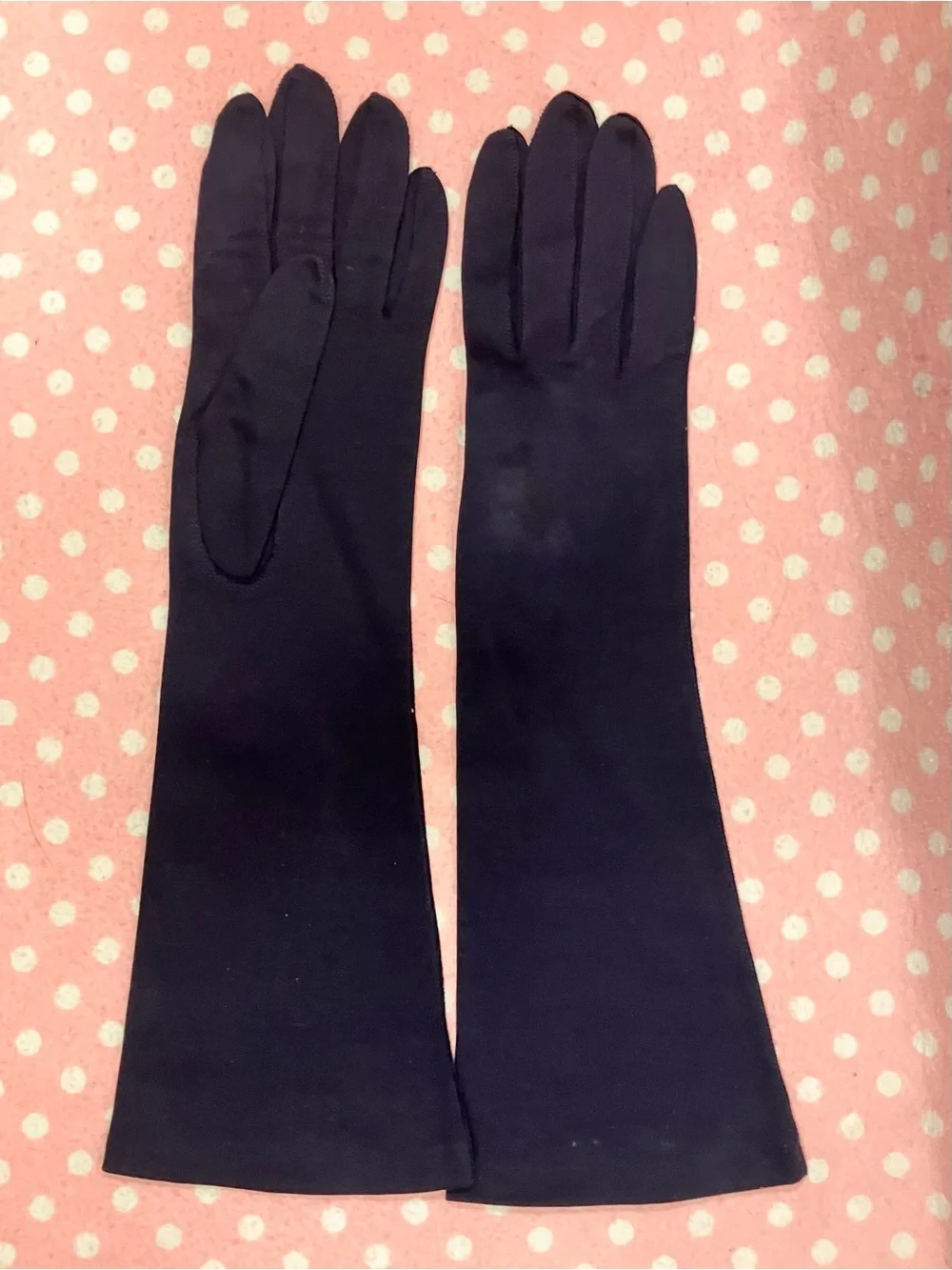 Vintage “Saks Fifth Avenue” Deep Blue Cotton Gloves 7